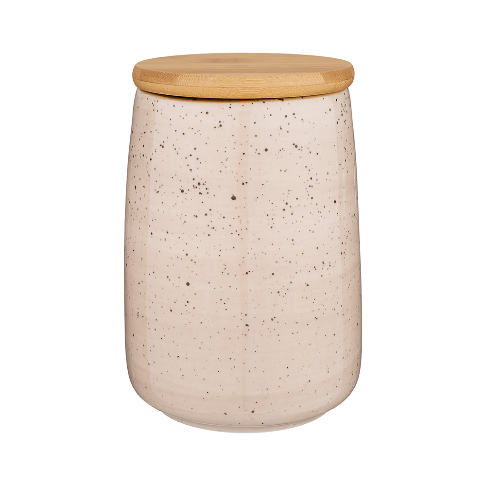 263-1103 Посуда фарфоровая БАНКА С ДЕРЕВЯННОЙ КРЫШКОЙ BRONCO "NATURE" 300 мл Lefard 