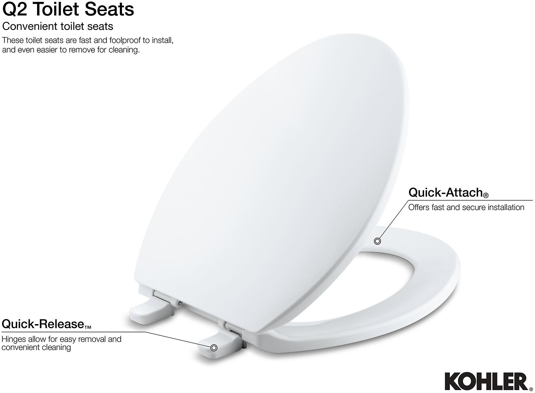 KOHLER Круглое переднее сиденье для унитаза Brevia  Quick-Release  K-4775-47  - Вид №3