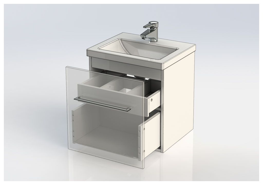 Тумба с раковиной Aquanet Порто 50 белый 0019572900183658 - Вид №7