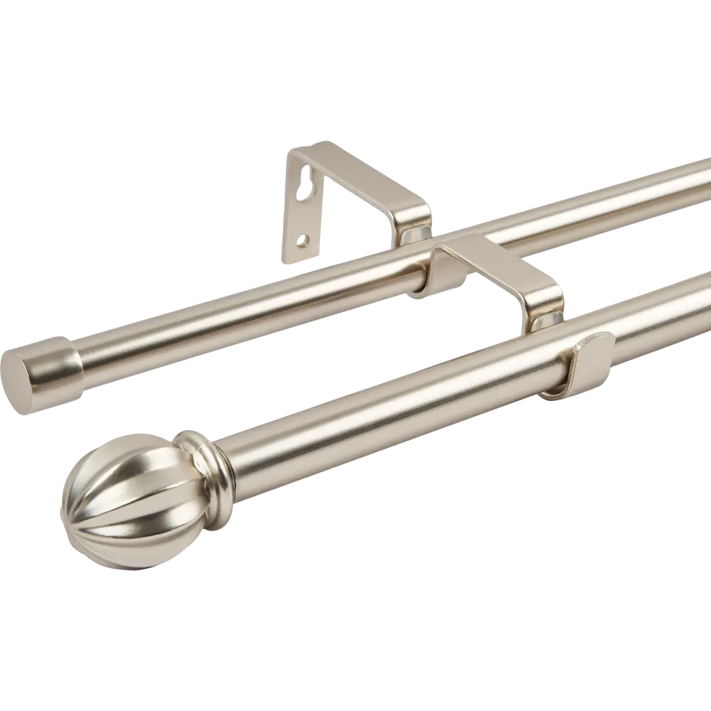 Настенный карниз раздвижной двухрядный Ikary d16/19 мм 160-300 см металл цвет никель 89440697 STLM-2180996 Santreyd 