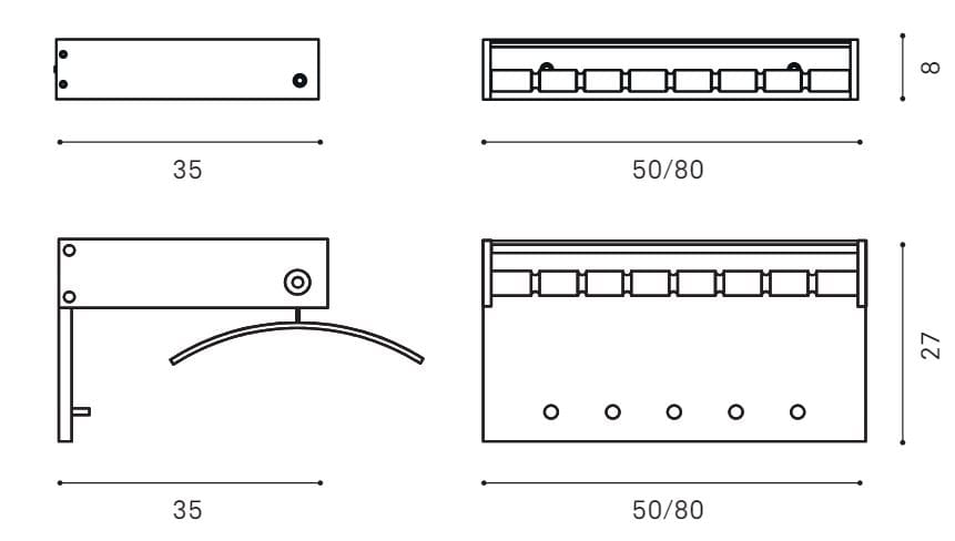 Алюминиевая настенная вешалка с порошковым покрытием Cascando Hangon ARCH-00033081 - Вид №11