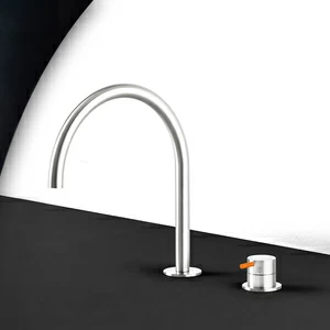 Смеситель для раковины глянцевая сталь с оранжевой ручкой Toki Radomonte TKI32LCIL24