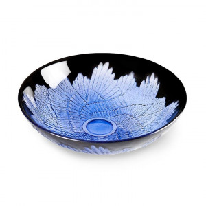 56032 Чаша "Райские крылья", чёрная/пурпурная, 340 мм. Maleras