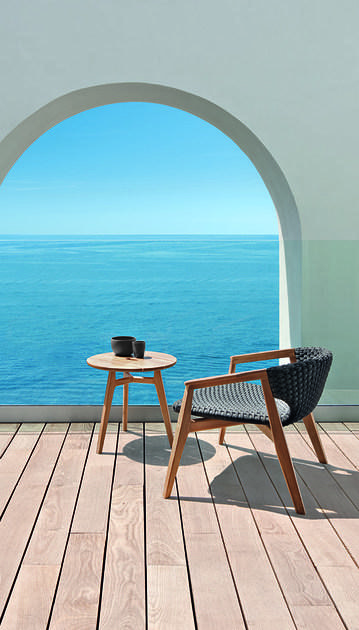 Ethimo Садовое кресло из синтетической ткани с подлокотниками Knit Knitpo01 - Вид №3