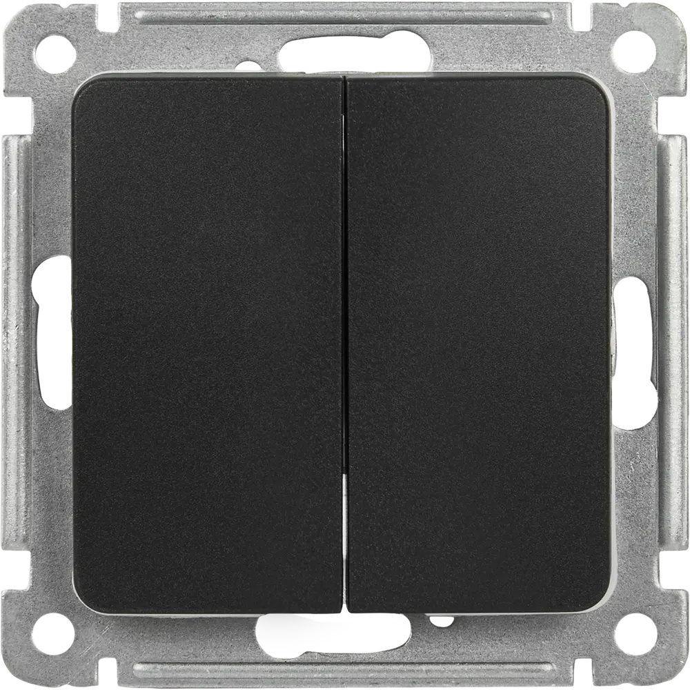 Выключатель встраиваемый Hegel Мастер 2 клавиши цвет черный STLM-2035595