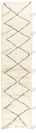 AFOLKI Прямоугольный шерстяной коврик с длинным ворсом и геометрическими мотивами Beni ourain Taa1223be