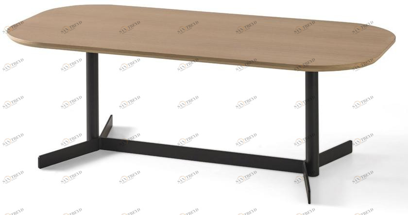 Kendo Mobiliario Низкий прямоугольный журнальный столик из стали и дерева  Hélix-26 