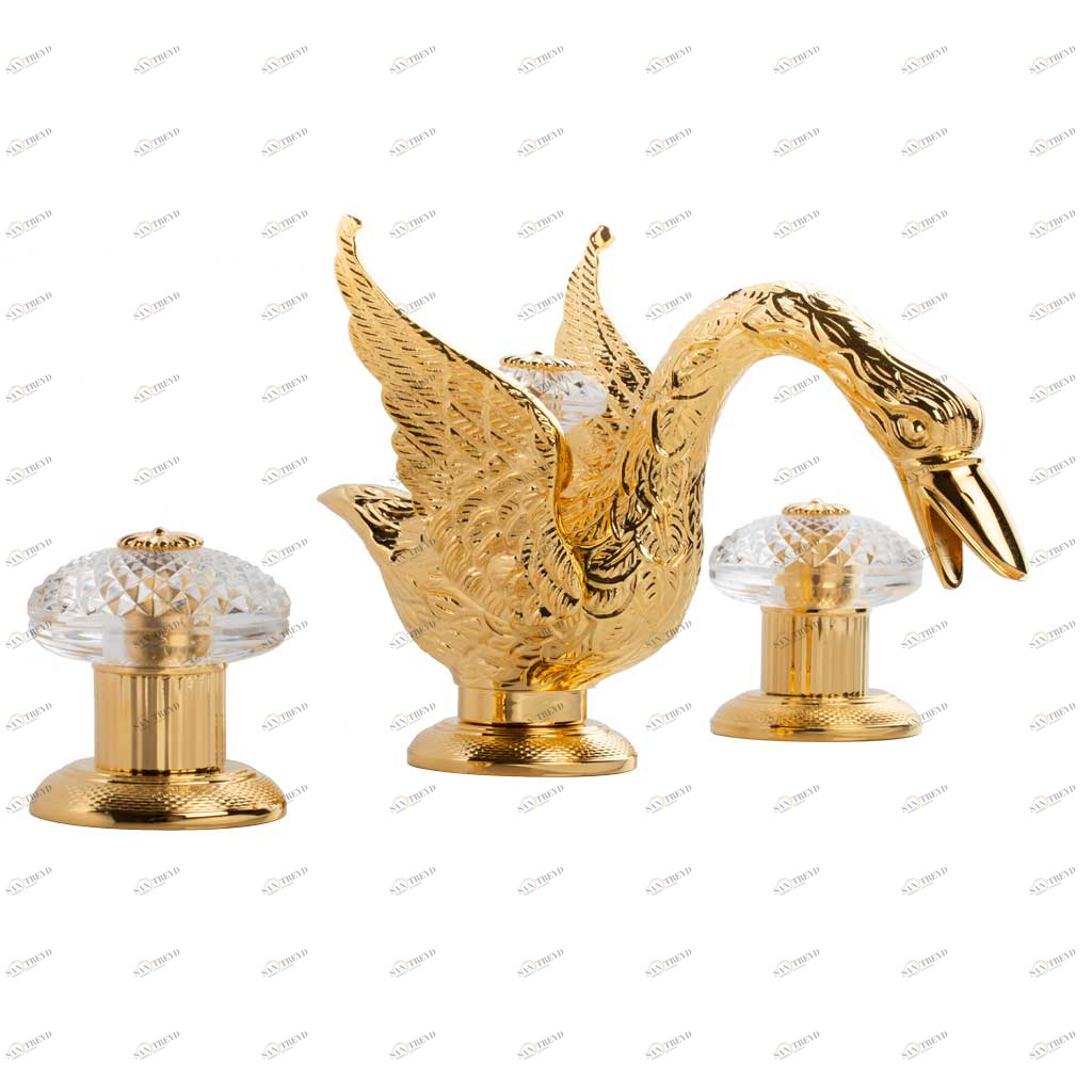 C45-1301 C45-1301 Смеситель для раковины на 3 отверстия КРЫЛО ЛЕБЕДЯ Cristal & Bronze CYGNE AILÉ Cygne Aile