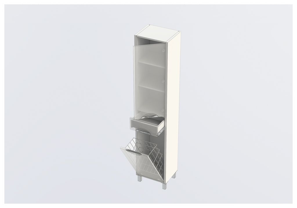 Шкаф-пенал для ванной Aquanet Гретта 40 б\к светлый дуб 00171901 - Вид №8