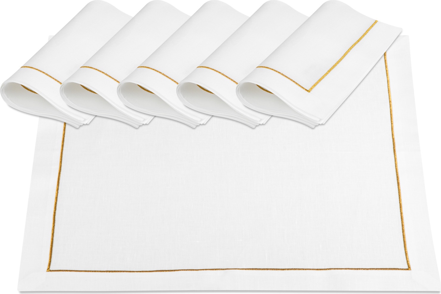 10604819 Weissfee Набор салфеток Weissfee "Комо" 45х45см, 6шт (античное золото, гладь) лен 