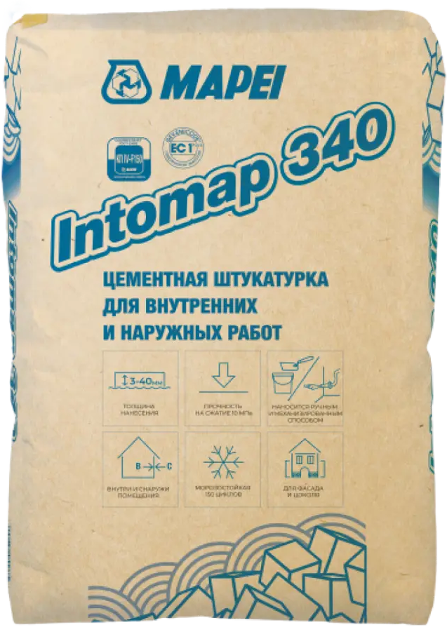 91384108 Цементная штукатурка Mapei Intomap 340 25 кг STLM-1018013