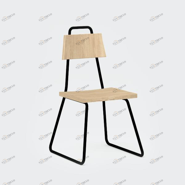 Стул с металлическими ножками и деревянным сиденьем черный Bauhaus WOODI  00-3966222 Черный 