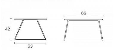 ENEA Круглый журнальный столик из HPL с основанием 4 звезды Oh! sun-id-1493917 - Вид №3