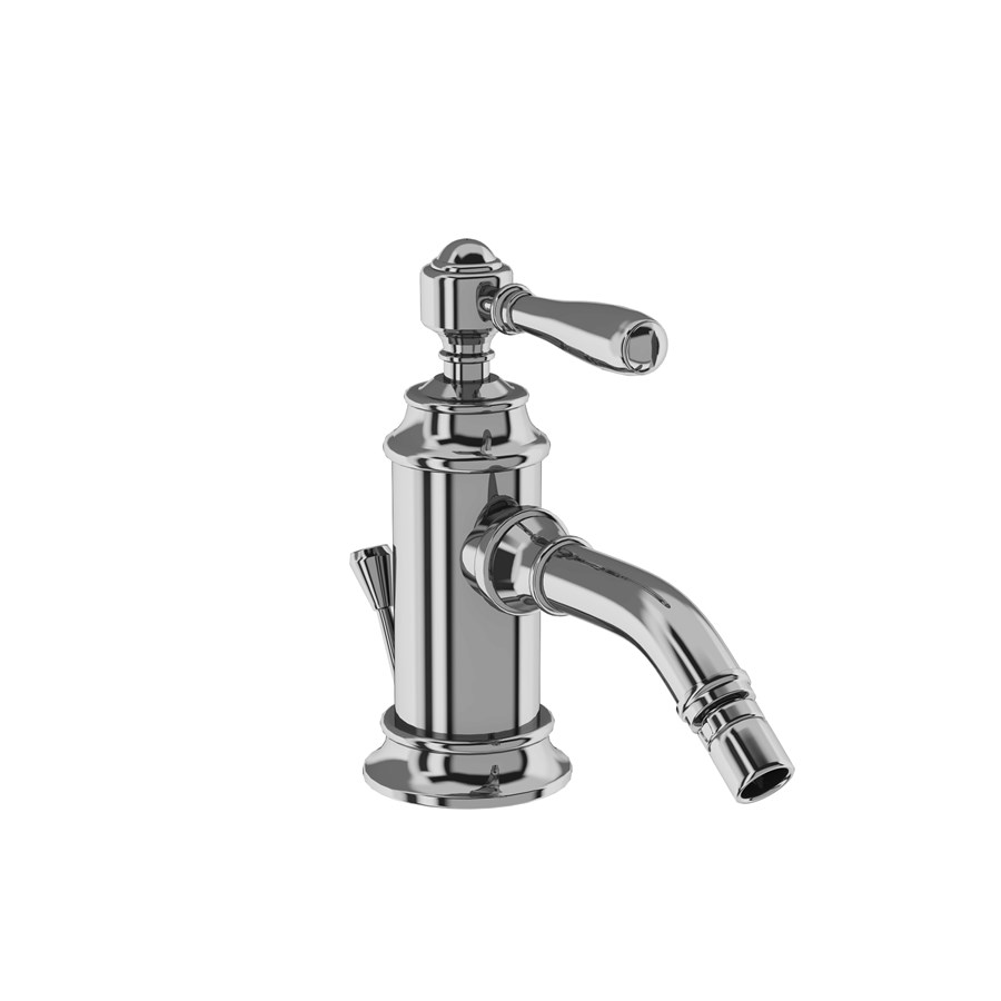 Burlington Arcade Смеситель для биде, однорычажный, Arcade, со сливным клапаном Никель с черным рычагом ABL13N  - Вид №5