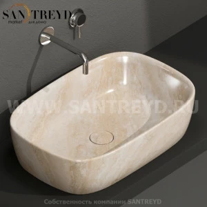 GE045TR Накладная раковина на столешницу  прямоугольная Ceramica Globo GENESIS