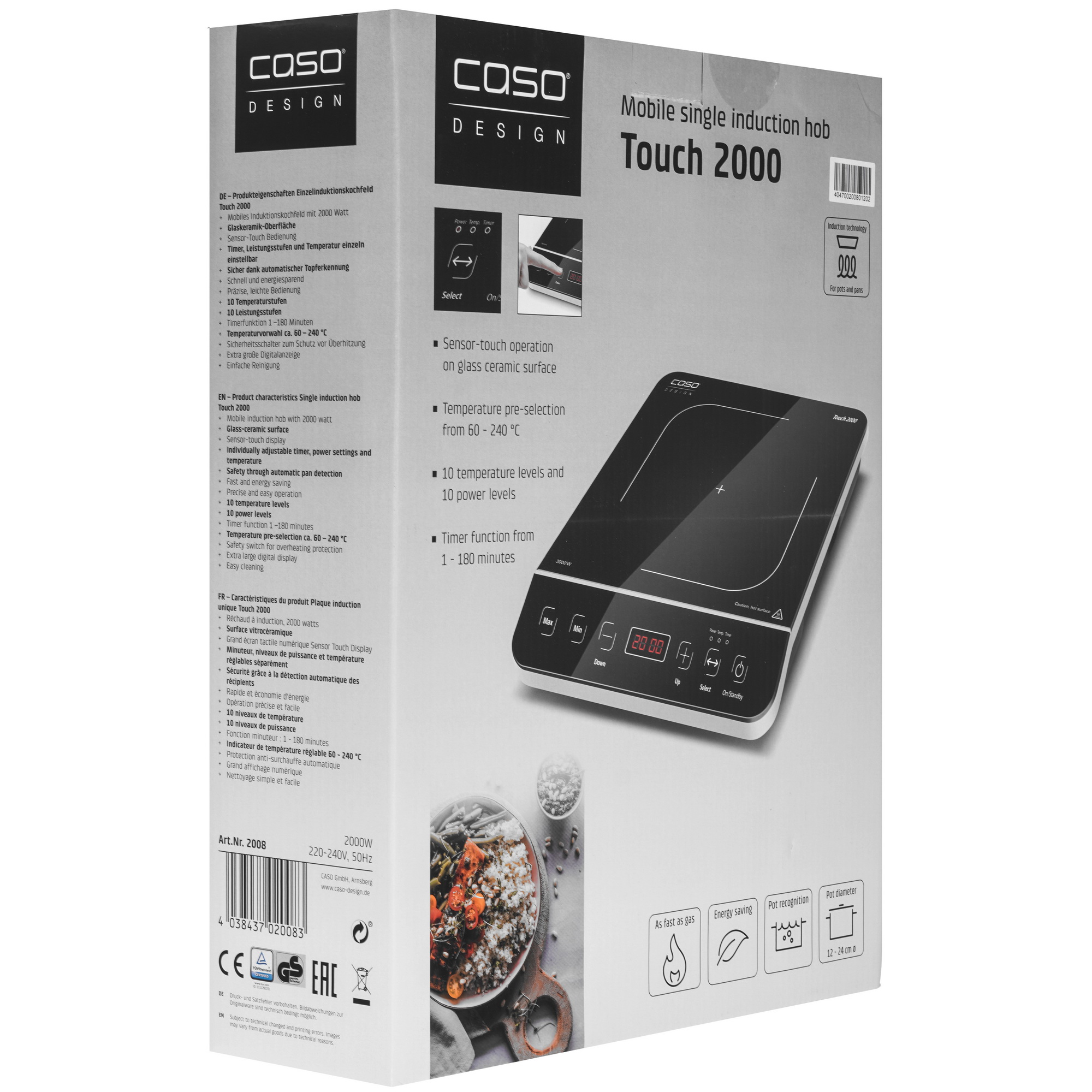 9912261 Плита компактная электрическая CASO Touch 2000 черный STDN-0078651 - Вид №6