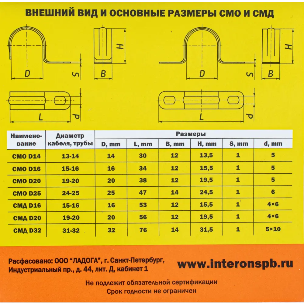 Скоба двухлапковая КРЕПКО-НАКРЕПКО для труб и кабелей 16 мм 89421142 STLM-1571206 - Вид №3