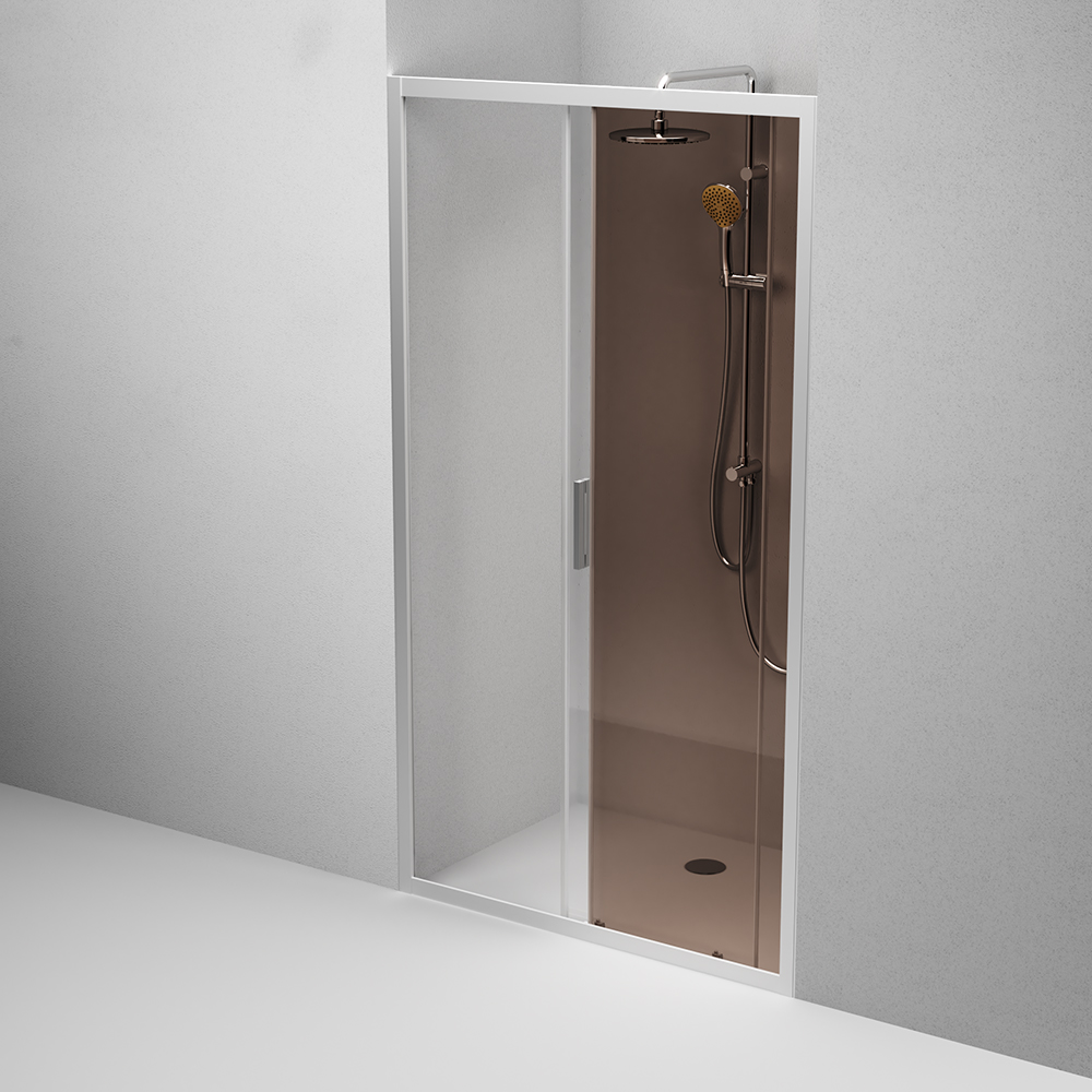 W90G-110-1-195MBr Solo Дверь душевая 110х195 стекло бронзовое профиль матовый хром AM.PM Gem - Вид №4