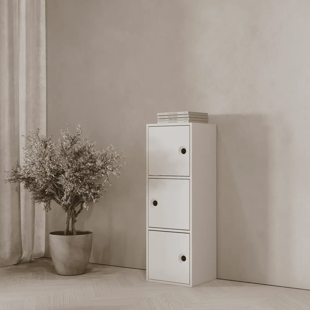 Стеллаж KONSENSA Руан 3 секции 36x104x31.7 см ЛДСП цвет белый STLM-2140804 - Вид №10