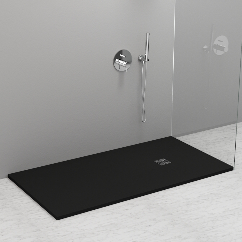 706154 Душевой поддон из минерального литья АНТРАЦИТ в комплекте с сифоном, Kerasan DOCCIA Италия