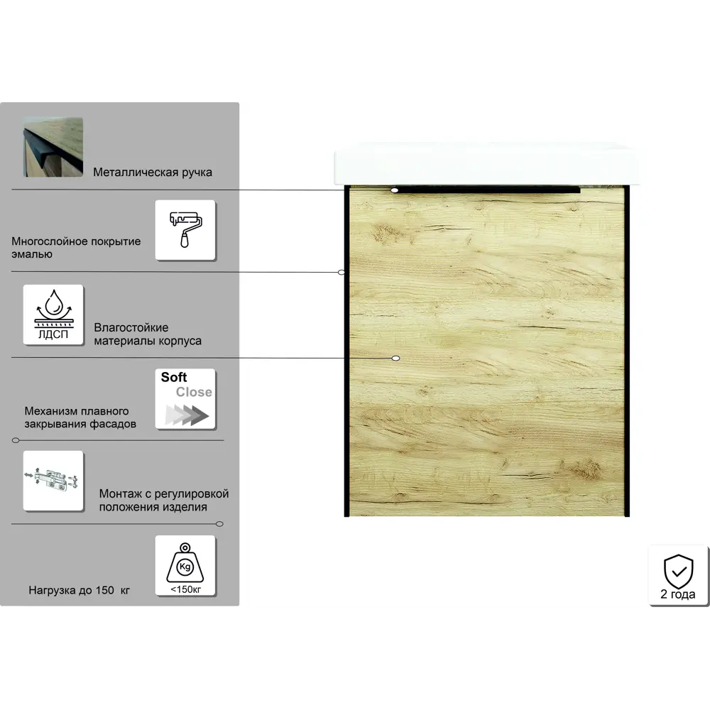 Подвесная тумба Sanflor Барселона для раковины с системой плавного закрывания 88318503 STLM-0077587 - Вид №3