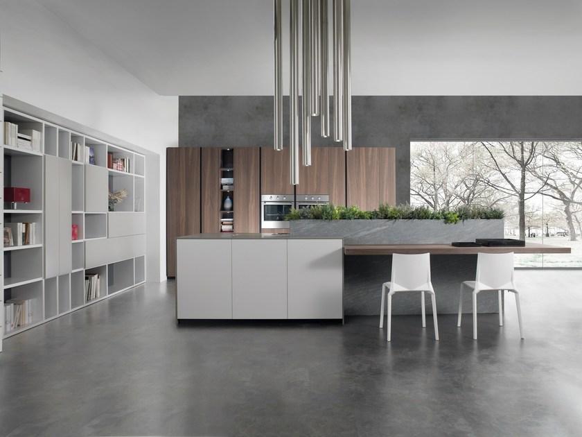 Floritelli Cucine Fenix-ntm® лакированная оборудованная кухня с островом Andromeda sun-id-1508038 - Вид №1