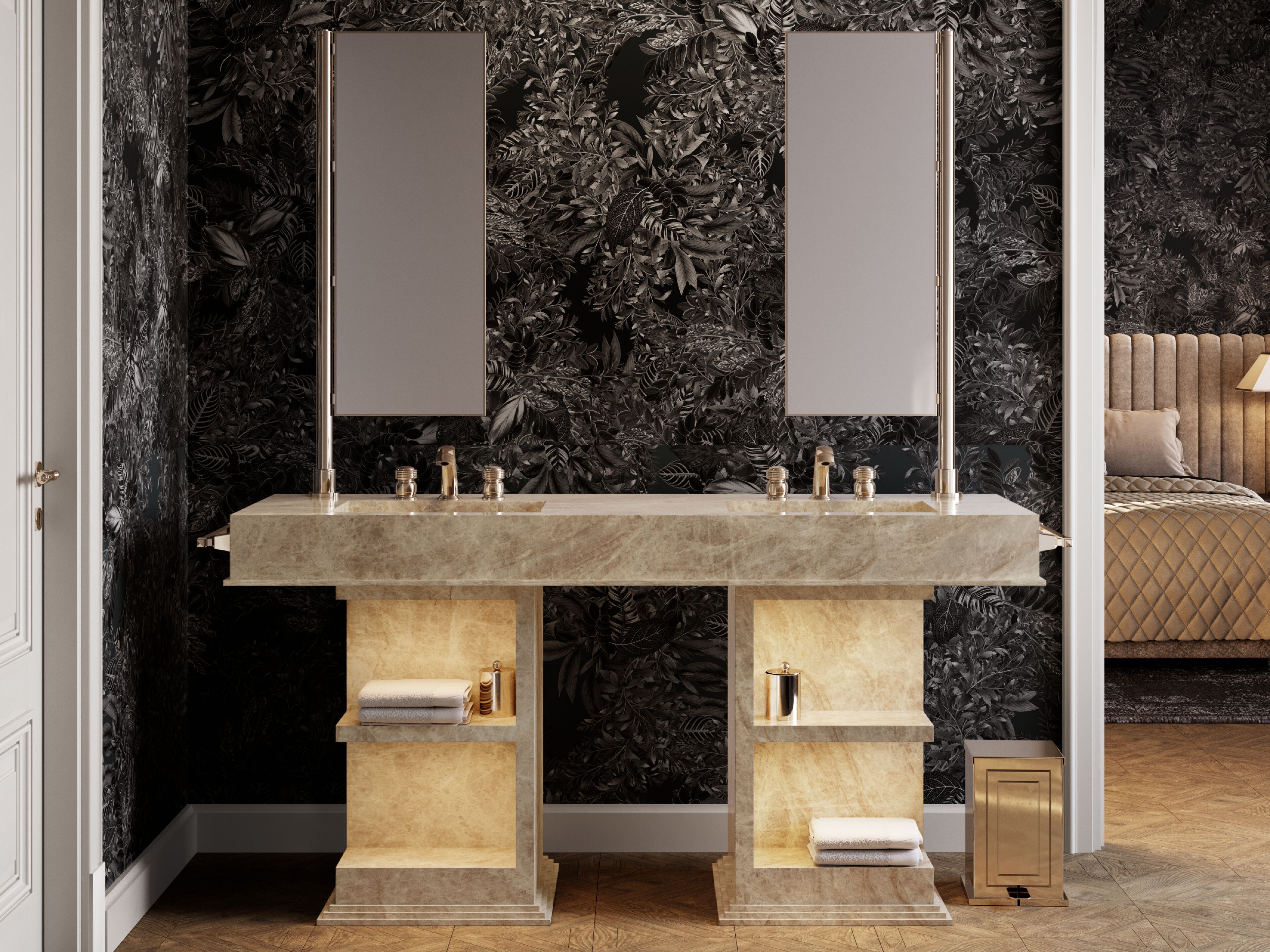 Двойной умывальник со встроенным умывальником Devon&Devon MY LOVE WATER VANITY MEDIUM ARCH-00093201