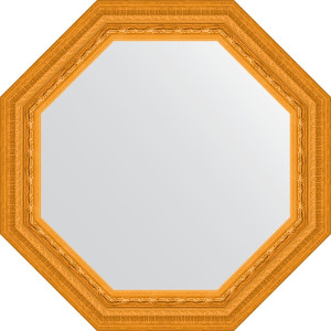 BY 3764 Зеркало в багетной раме - сусальное золото 80 mm EVOFORM Octagon