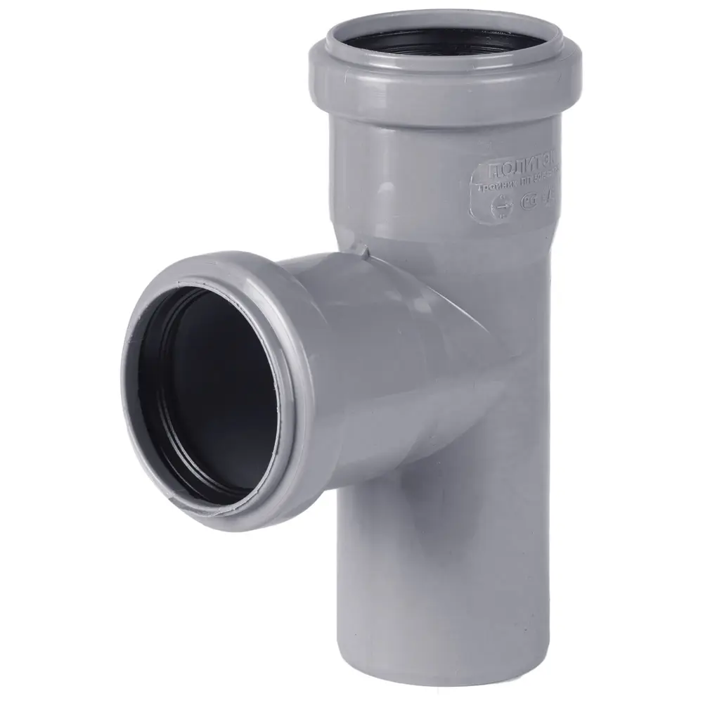 Тройник канализационный ПОЛИТЭК 50х50 мм для внутренних систем 11012031 STLM-0001060 - Вид №1