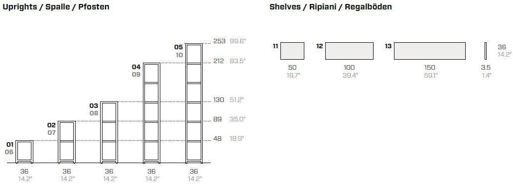 Fantin Модульный открытый книжный шкаф из металла Frame sun-id-1399913 - Вид №13