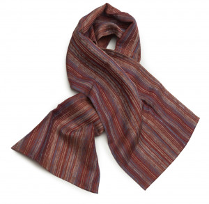 LEI_260_35 Шарф 45/200 лен, полоска красная LEITNER