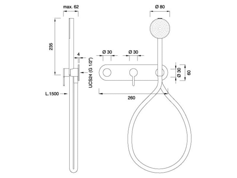 Настенный термостатический смеситель для ванны / душа CEADESIGN INNOVO ARCH-00067741 - Вид №1