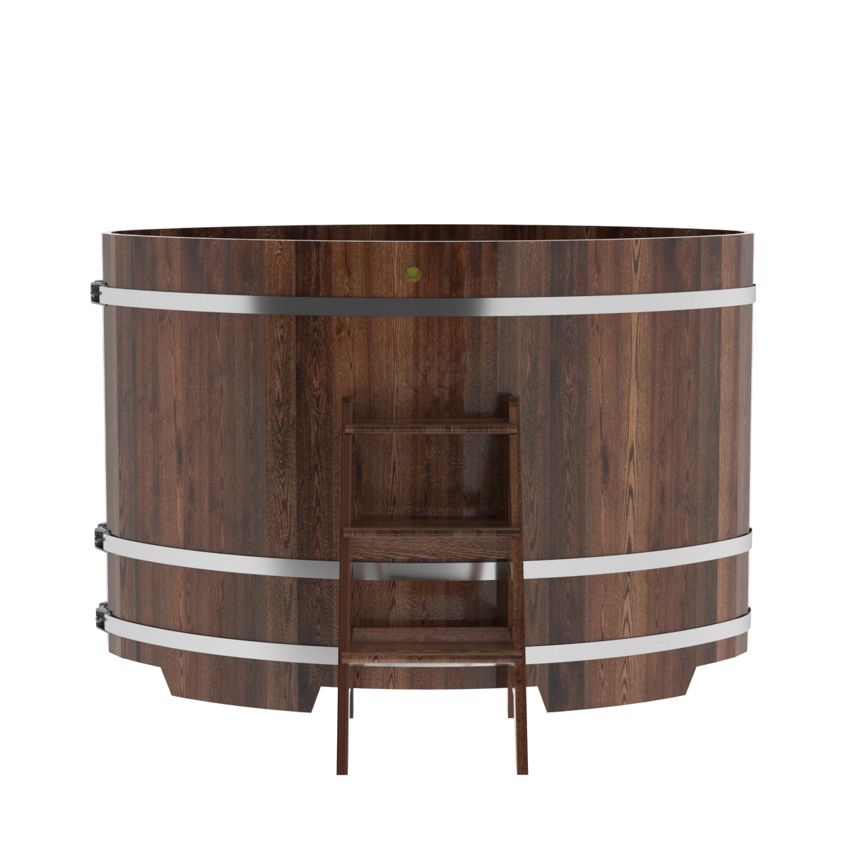 1181 Купель овальная из лиственницы 1,08х1,75х1,2 морёная премиум Alyarus  - Вид №3