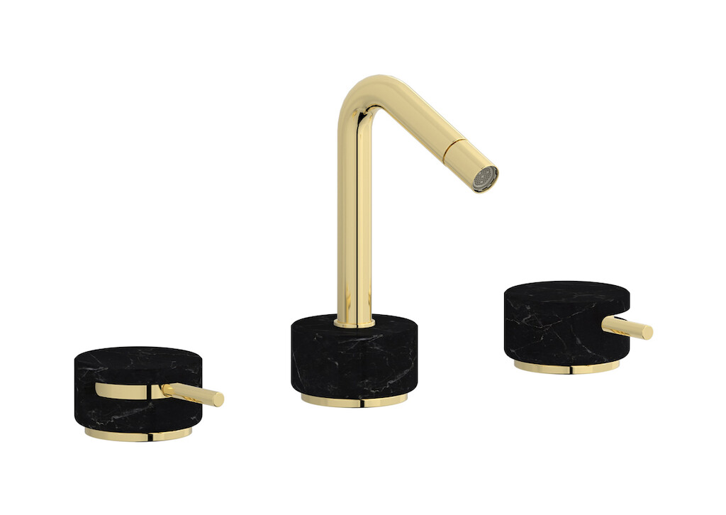 Смеситель для биде на 3 отверстия с донным клапаном WE ARE IB mr393ii_2 Pale Gold Marmo