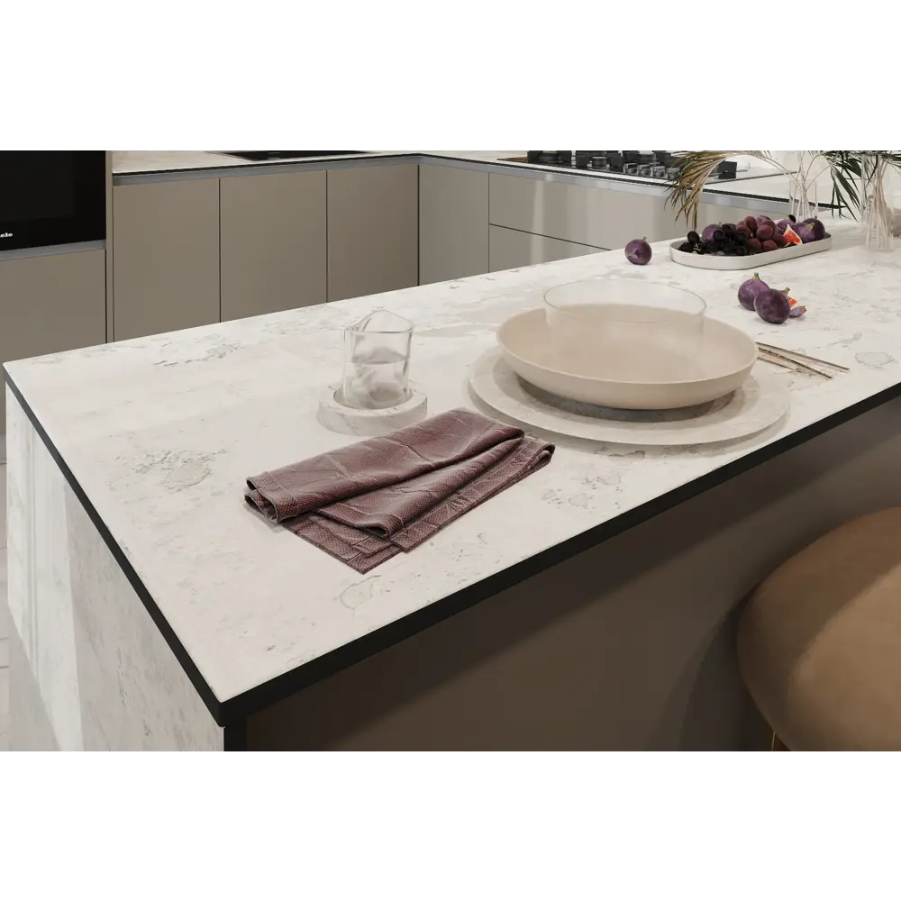 ALTERNATIVE Столешница кухонная Гессо с мраморным рисунком 300×60 см 89406675 STLM-1572040 - Вид №8