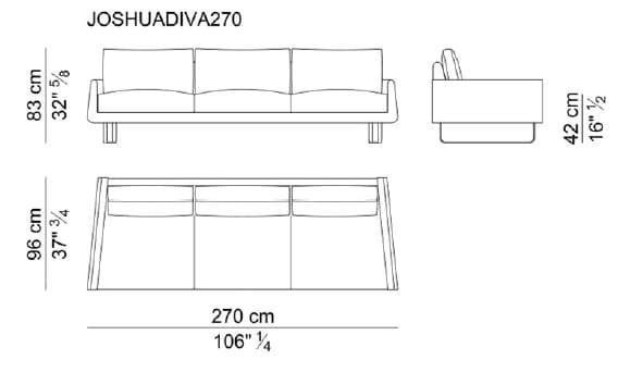 3-местный кожаный диван i 4 Mariani Джошуа ARCH-00121906 - Вид №7
