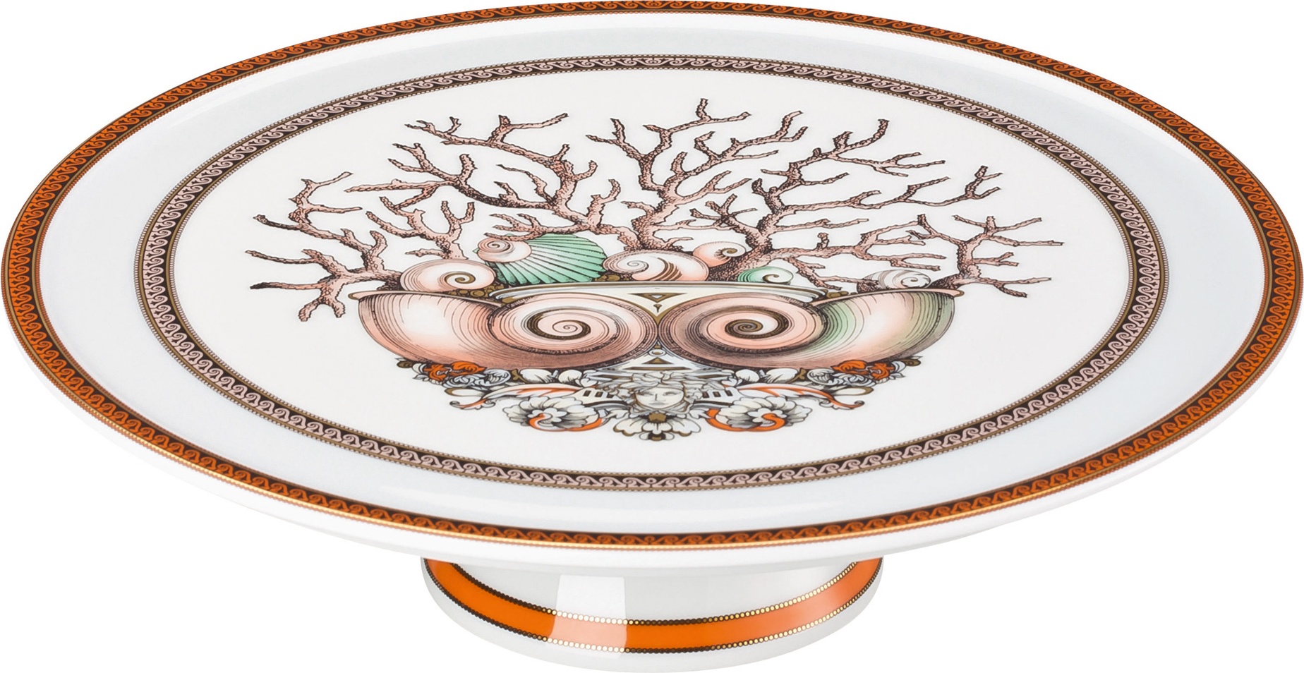 10593132 Rosenthal Versace Блюдо на ножке Rosenthal Versace Морские звезды 21см, фарфор Фарфор 
