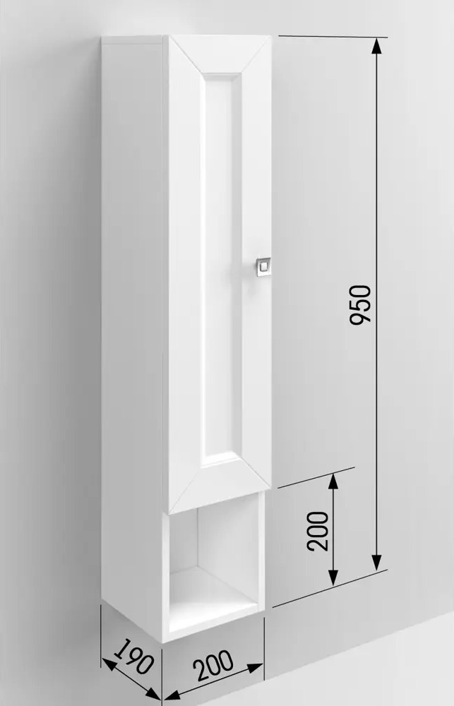 90866996 Шкафчик для ванной Regent Style Гранд правый с полкой цвет белый STLM-0415897
