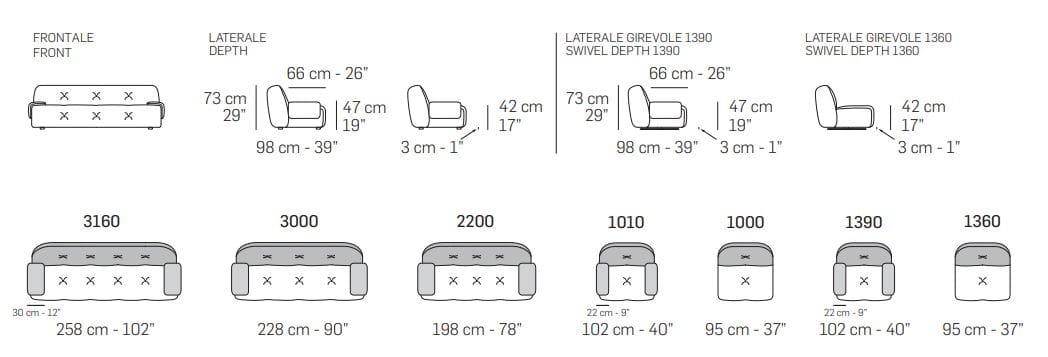 4-местный тканевый диван NICOLINE Boero ARCH-00141015 - Вид №6