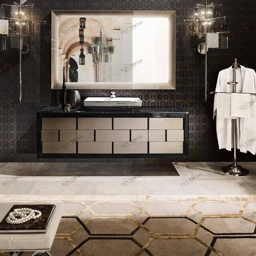 Комбинация ванной комнаты R03/b в отделке из стекла cannetè MILLDUE RITZ RITZ03B