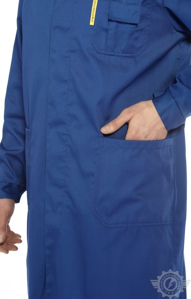 65770 Халат "Профессионал" мужской василек-светло-серый  Одежда для обслуживающего персонала  размер 64-66/182-188 Спецодежда  - Вид №6