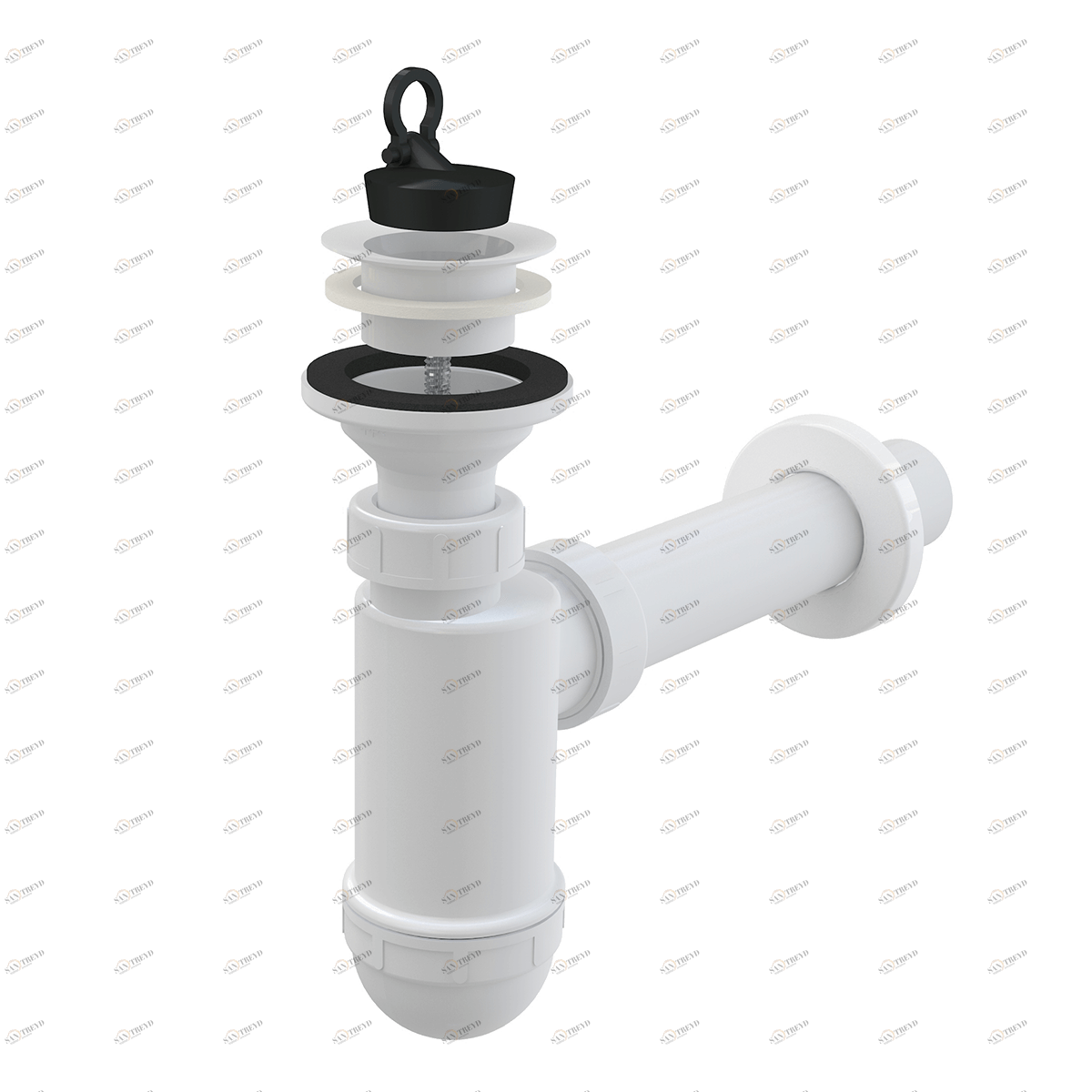 Сифон для умывальника DN40 с пластмассовой peшeткой DN63 ALCAPLAST A42
