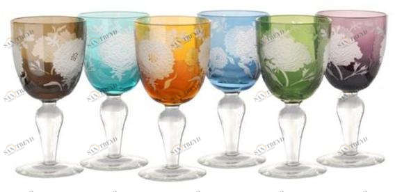 Pols Potten Набор пескоструйных бокалов для вина  140-230-132 