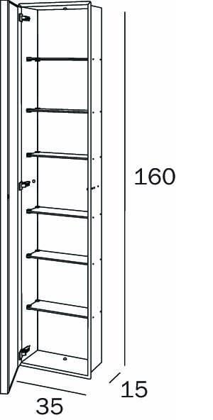Модуль со стеклянными полками, распашная дверь с зеркалом INDA® My secret ARCH-00145609 - Вид №5