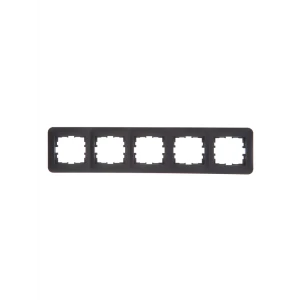 Рамка для розеток и выключателей Lezard Asti 5 постов горизонтальная цвет черный бархат