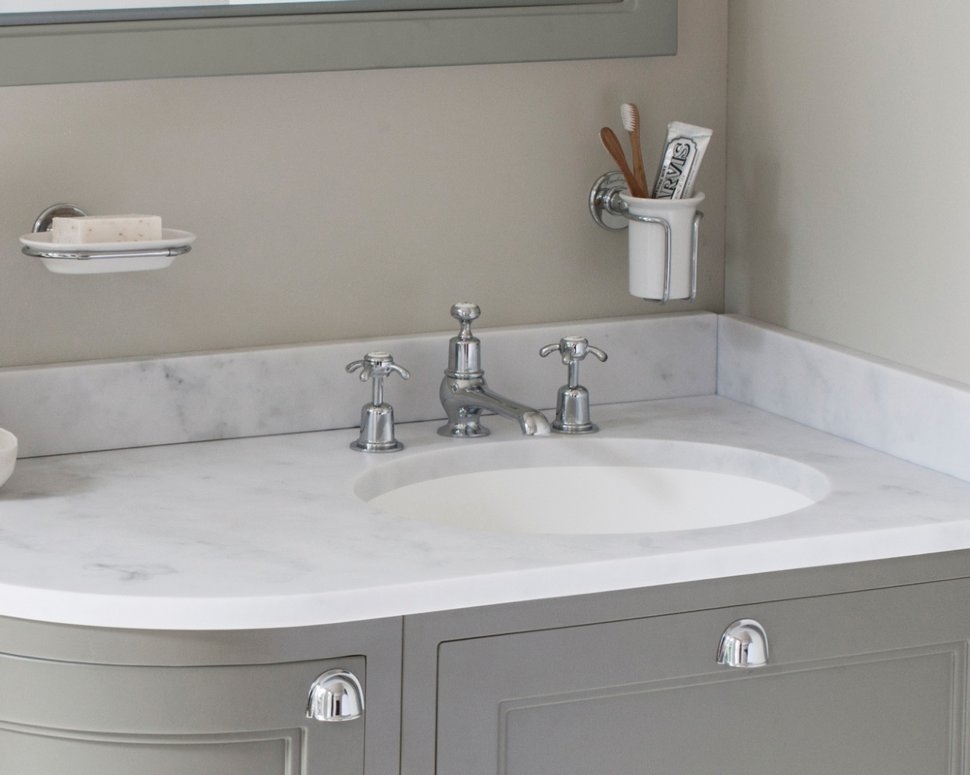 Смеситель для раковины на 3 отверстия с донным клапаном [AN12]  Burlington T14-QT, T2  - Вид №5