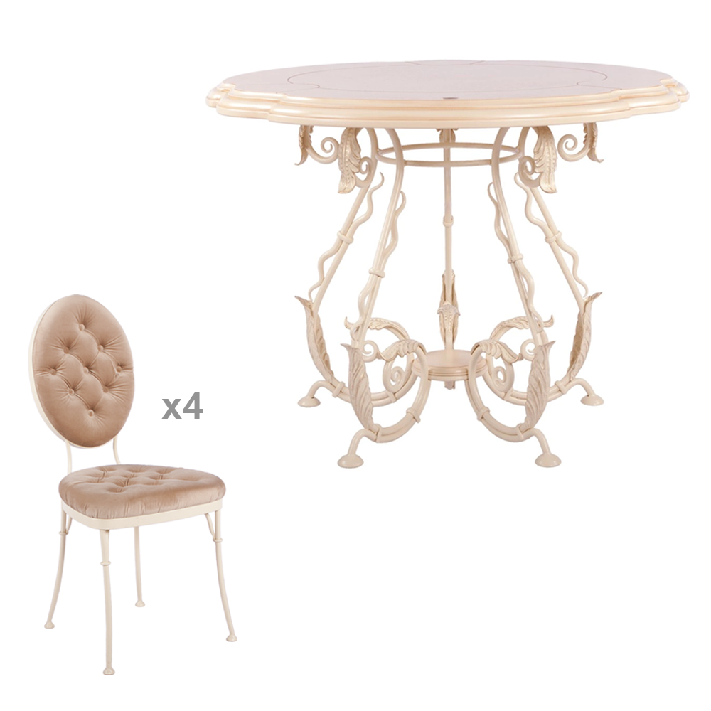 19010,19015,19015,19015,19015 Комплект из 4-х стульев и обеденного стола Аделаида BOGACHO 4627138231364, 4627138235126, 4627138235126, 4627138235126, 4627138235126