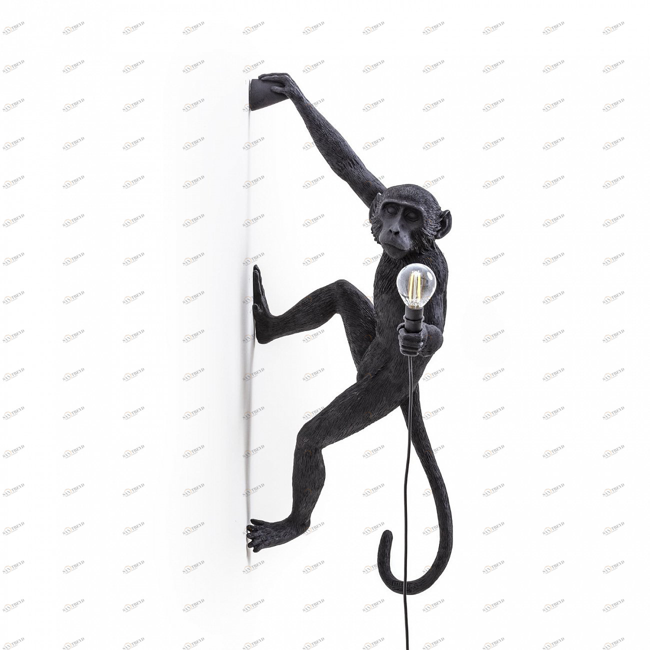 Светильник настенный черный Monkey Lamp Hanging Right 14919 SELETTI ОБЕЗЬЯНА 00-3882928 Черный 