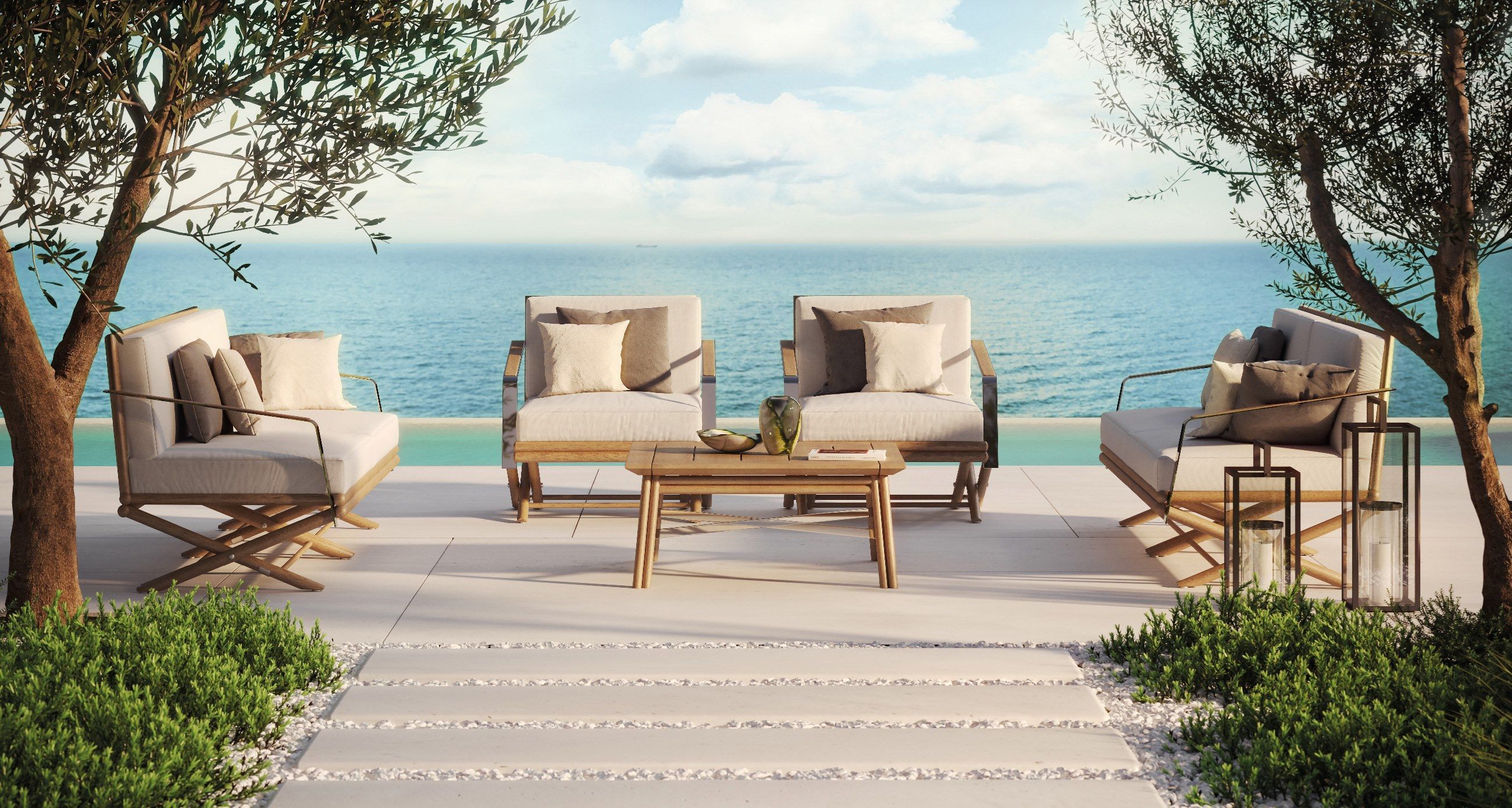 Деревянный прямоугольный садовый столик Braid ARCH-00011875