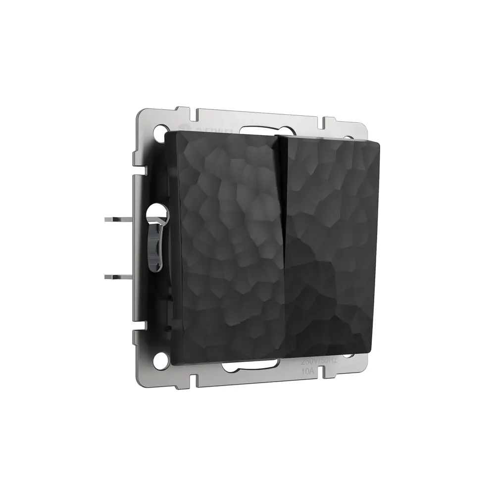 Выключатель проходной встраиваемый Werkel Hammer 2 клавиша цвет черный STLM-2192805 - Вид №1